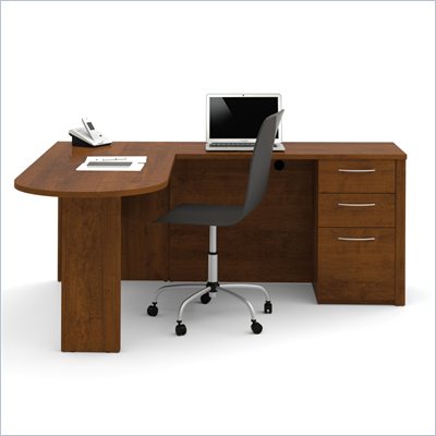 Bestar Embassy L-Desk in Tuscany Brown Finish