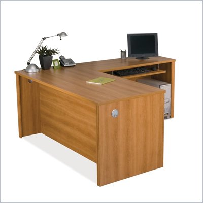 Bestar Embassy L-shape Computer Desk in Cappuccino Cherry