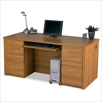 Bestar Embassy Executive Desk Kit in Cappuccino Cherry