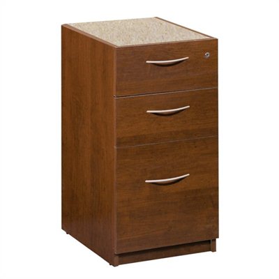 Bestar Embassy Wood File Storage Cabinet Full Size Pedestal in Tuscany Finish