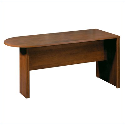 Bestar Embassy Half Racetrack 5.5' Conference Table with Slab Base in Tuscany Brown