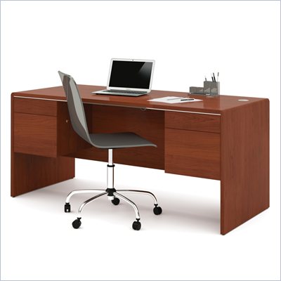 Bestar Fall Creek Executive Desk in Bordeaux