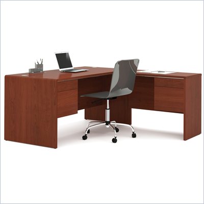 Bestar Fall Creek L-shaped Workstation in Bordeaux