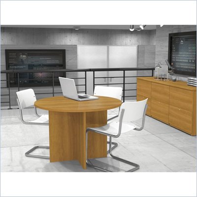 Bestar Meeting Solutions 42 Inch Round Meeting Table in Cappuccino Cherry