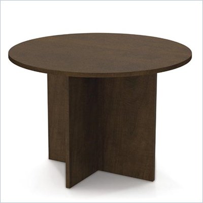 Bestar Meeting Solutions 42 Inch Round Meeting Table in Chocolate