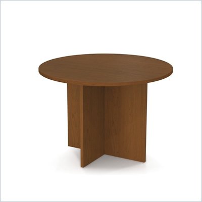 Bestar Meeting Solutions 42 Inch Round Meeting Table in Cherry Cognac