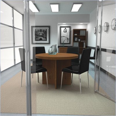 Bestar Meeting Solutions 42 Inch Round Light Board Top Meeting Table in Tuscany