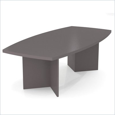 Bestar Meeting Solutions 8' Boat Shaped Light Board Top Conference Table in Slate