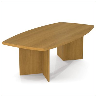 Bestar Meeting Solutions 8' Boat Shaped Light Board Top Conference Table in Cappuccino Cherry