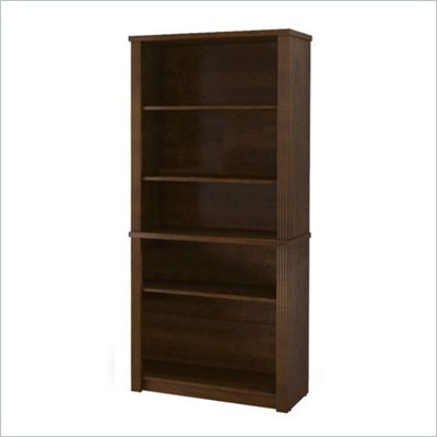Bestar Prestige Wood Bookcase in Chocolate