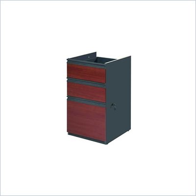 Bestar Prestige 1 Drawer Lateral Wood File Storage Pedestal in Bordeaux