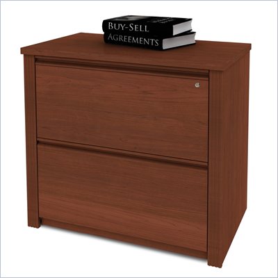 Bestar Prestige + 36 Inch Lateral File in Cognac Cherry
