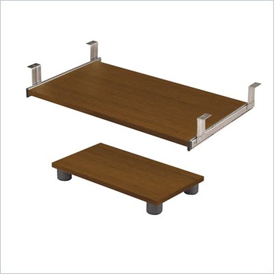 Bestar Prestige + Keyboard Shelf and CPU Platform In Cognac Cherry