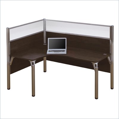 Bestar Pro-Biz Single Left L-shaped Workstation in Chocolate