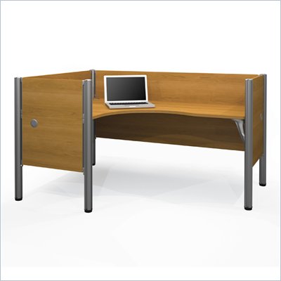 Bestar Pro-Biz Single Left L-shaped Workstation in Cappuccino Cherry