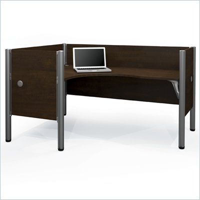 Bestar Pro-Biz Single Left L-shaped Workstation in Chocolate