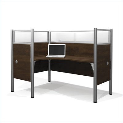 Bestar Pro-Biz Single Left L-shaped Workstation in Chocolate