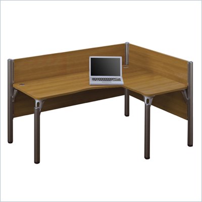 Bestar Pro-Biz Single Right L-shaped Workstation in Cappuccino Cherry