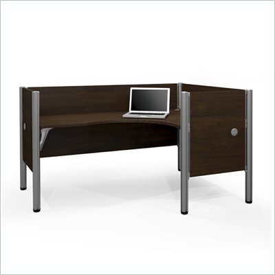 Bestar Pro-Biz Single Right L-shaped Workstation in Chocolate