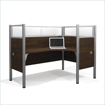 Bestar Pro-Biz Single Right L-shaped Workstation in Chocolate