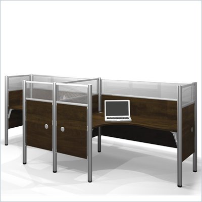 Bestar Pro-Biz Double Side by Side L-Desk in Chocolate