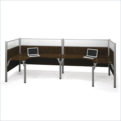Bestar Pro-Biz Double Back to Back L-Desk in Chocolate