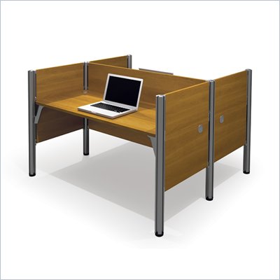 Bestar Pro-Biz Double Face to Face Desk in Cappuccino Cherry