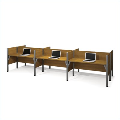 Bestar Pro-Biz Six Workstations in Cappuccino Cherry