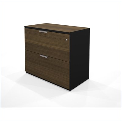 Bestar Pro-Concept Assembled Lateral File in in Black & Milk Chocolate