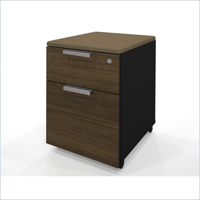 Bestar Pro-Concept Assembled Pedestal in in Black and Milk Chocolate