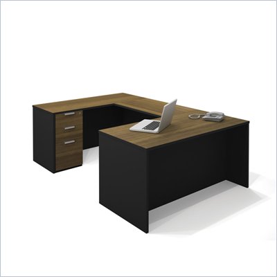Bestar Pro-Concept U-Shaped Workstation with 1 Assembled Pedestal
