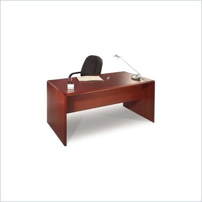 Bestar Willow Creek II Wood Credenza Desk in Bordeaux