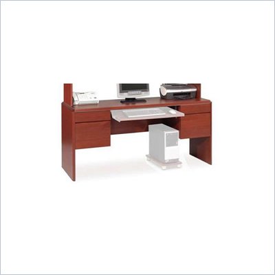 Bestar Willow Creek II Wood Credenza Desk in Bordeaux