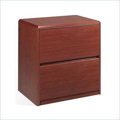 Bestar Willow Creek II 2 Drawer Lateral Wood File Storage Cabinet in Bordeaux Cherry