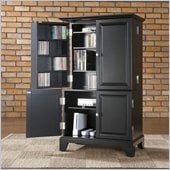 Crosley Furniture Newport Media Storage and Gaming Cabinet in Black Finish