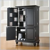 Crosley Furniture Cambridge Media Storage and Gaming Cabinet in Black Finish