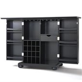 Crosley Furniture Alexandria Expandable Bar Cabinet in Black Finish