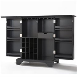 Crosley Furniture LaFayette Expandable Bar Cabinet in Black Finish