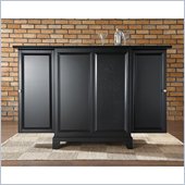 Crosley Furniture Newport Expandable Bar Cabinet in Black Finish