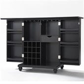 Crosley Furniture Cambridge Expandable Bar Cabinet in Black Finish