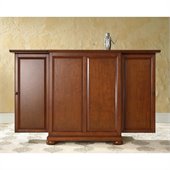 Crosley Furniture Alexandria Expandable Bar Cabinet in Classic Cherry Finish