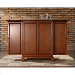 Crosley Furniture Newport Expandable Bar Cabinet in Classic Cherry Finish