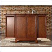 Crosley Furniture Newport Expandable Bar Cabinet in Classic Cherry Finish