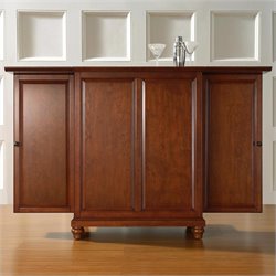 Crosley Furniture Cambridge Expandable Bar Cabinet in Classic Cherry Finish