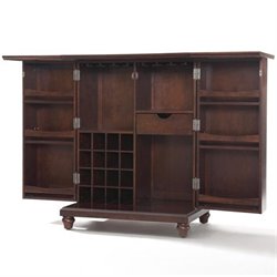 Crosley Furniture Cambridge Expandable Home Bar Cabinet in Vintage Mahogany