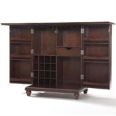 Crosley Furniture Cambridge Expandable Bar Cabinet in Vintage Mahogany Finish