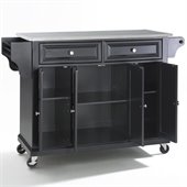 Crosley Furniture Stainless Steel Top Kitchen Cart in Black Finish