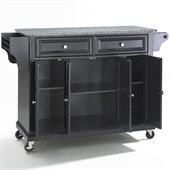 Crosley Furniture Solid Granite Top Kitchen Cart in Black Finish