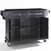 Crosley Furniture Solid Black Granite Top Kitchen Cart in Black Finish