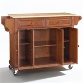 Crosley Furniture Natural Wood Top Kitchen Cart/Island in Classic Cherry Finish